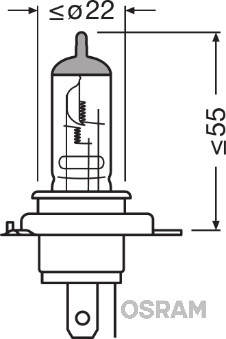 Bec Moto 12V Hs1 35/35 W Original Osram Osram 6418