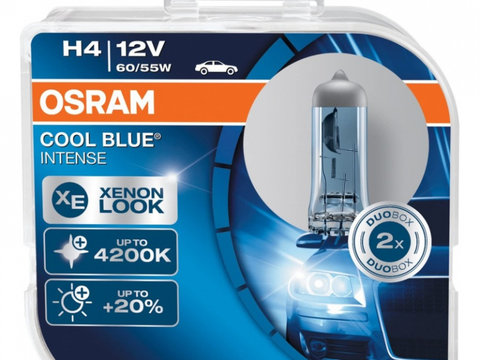 Bec Osram H4 P43T 12V 60/55W Cool Blue Intense 64193CBIHCB Set 2 Buc