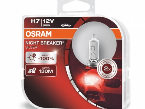 Bec Osram H7 12V 55W Night Breaker Silver 64210NBS-HCB Set 2 Buc