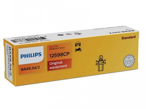 Bec Philips BAX 8.5D 12V 1.2W 12598CP