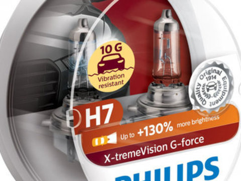 Bec Philips H7 12V 55W G-Force +130% Set 2 Buc 12972XVGS2 SAN38263
