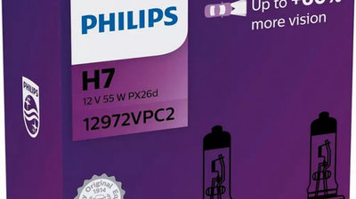 Bec Philips H7 12V 55W Visioplus Set 2 Buc 12972VP