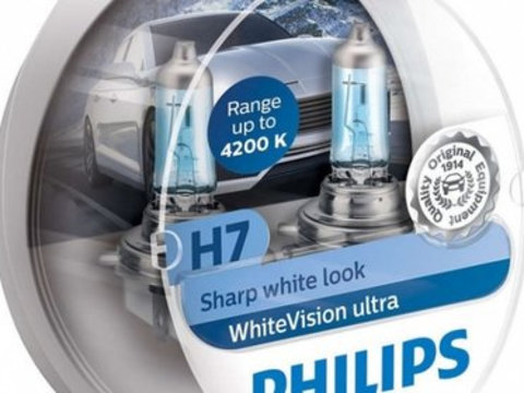 Bec Philips H7 12V 55W Whitevision Ultra 4200K 12972WVUSM SAN34584