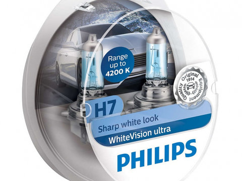 Bec Philips H7 12V 55W Whitevision Ultra 4200K 12972WVUSM