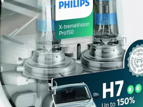 Bec Philips H7 12V 55W Xtremevision +150% Set 2 Buc 12972XVPS2 SAN37931