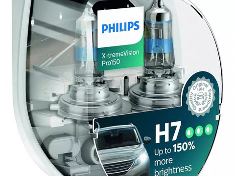 Bec Philips H7 12V 55W Xtremevision +150% Set 2 Buc 12972XVPS2