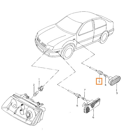 Bec Semnalizare + Cablaj Oe Volkswagen G