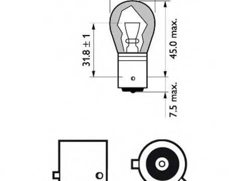 Bec, semnalizator AUDI A4 Avant (8K5, B8) (2007 - 2015) PHILIPS 12496SVB2