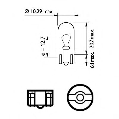 Bec, semnalizator OPEL COMBO (71_) (1994 - 2001) PHILIPS 12961B2