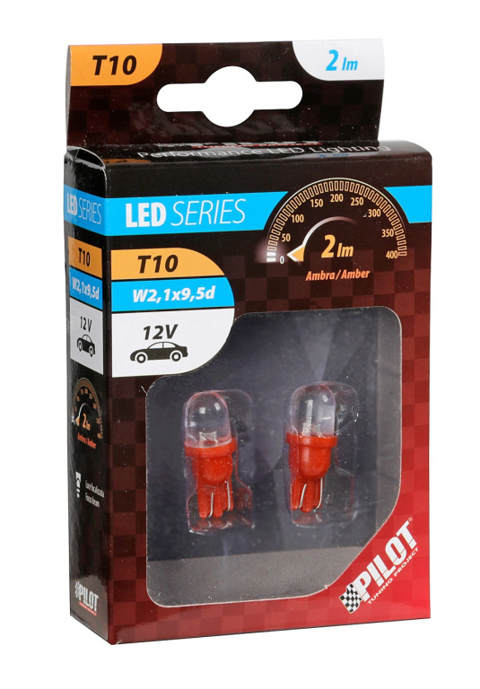 Bec tip LED 12V soclu pl. T10 W2,1X9,5d 2buc Galbe