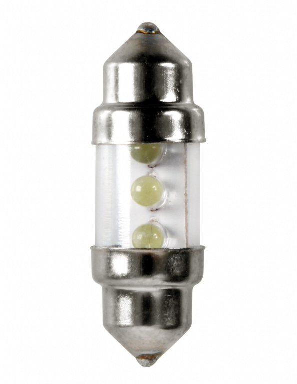 Bec tip LED 12V sofit cu 3 leduri 10x31mm SV8,5-8 