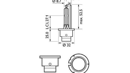 Bec xenon d2s 85v 35w p32d-2 (cutie) phi