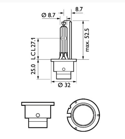 Bec Xenon D2S 85V 35W P32D-2 Philips