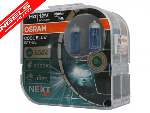 Becuri Auto Halogen Osram Cool Blue Intense H4 64193CBN-HCB 12V 2buc