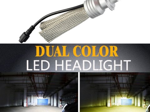 Becuri / Set Becuri LED L11 soclu H1 culoare duala (alb-galben)