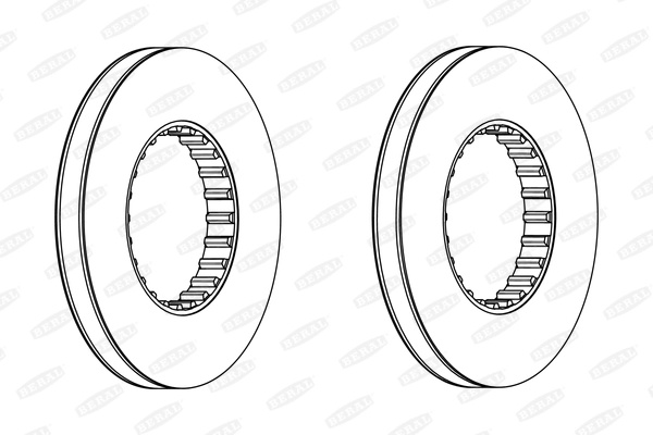 BERAL Disc frana BCR249A la RENAULT TRUCKS MAGNUM 2004 2005 2006 2007 2008 2009 2010 2011 2012 2013 2014