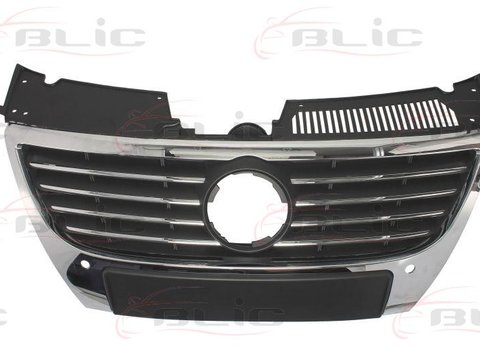 Blic grila radiator fara emblema negru/crom cu gauri parcare pt passat 2005-2010