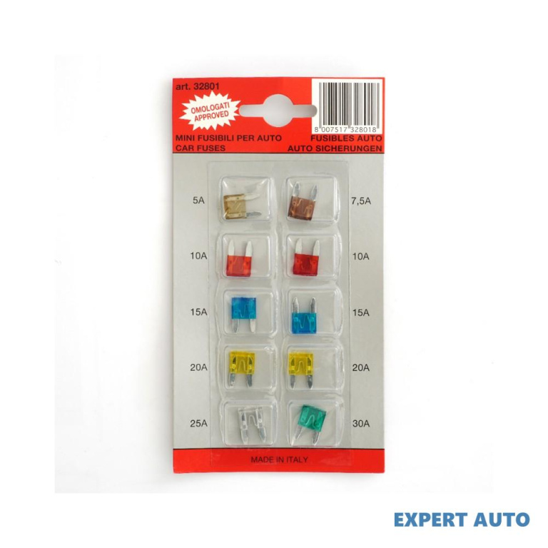 Blister cu 10 mini sigurante fuzibile 5/