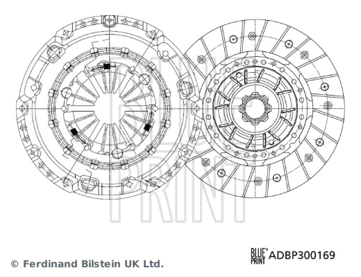 BLUE PRINT Set ambreiaj ADBP300169 compatibil cu VW TRANSPORTER T6 platou / sasiu (SFD, SFE, SFL, SFZ, SJD, SJE, CFCA 1968cc 180cp 132kW 2015 2016 2017 2018 2019