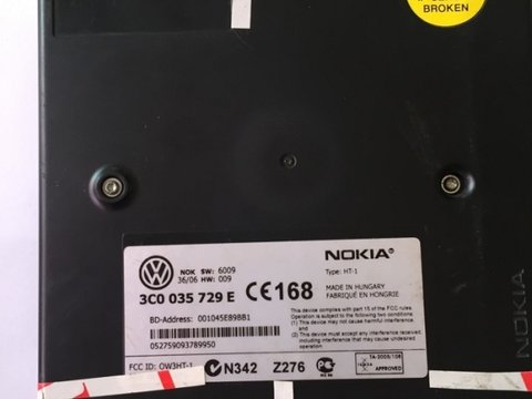 Bluetooth Nokia VW Volkswagen cod 3C0035729E 3C0 035 729 E