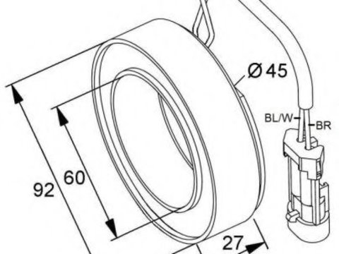 Bobina, ambreiaj magnetic compresor OPEL TIGRA TwinTop (2004 - 2016) NRF 38420