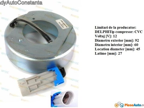 Bobina compresor aer conditionat Delphi (CVC) benzina OPEL ASTRA G / CORSA C / COMBO / MERIVA / ZAFIRA A