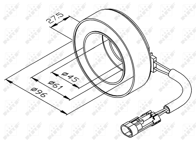 Bobina, cuplaj magnetic (compresor) NRF 38470 model OPEL VECTRA B combi (J96) 2000 2001 2002 2003