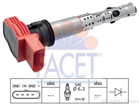 Bobina de inductie AUDI A4 8EC B7 FACET FA 9.6327