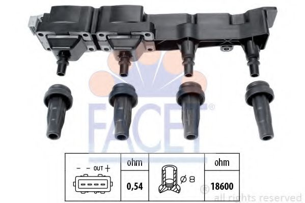 Bobina de inductie CITROËN C3 Pluriel (HB_) (2003 - 2016) FACET 9.6307
