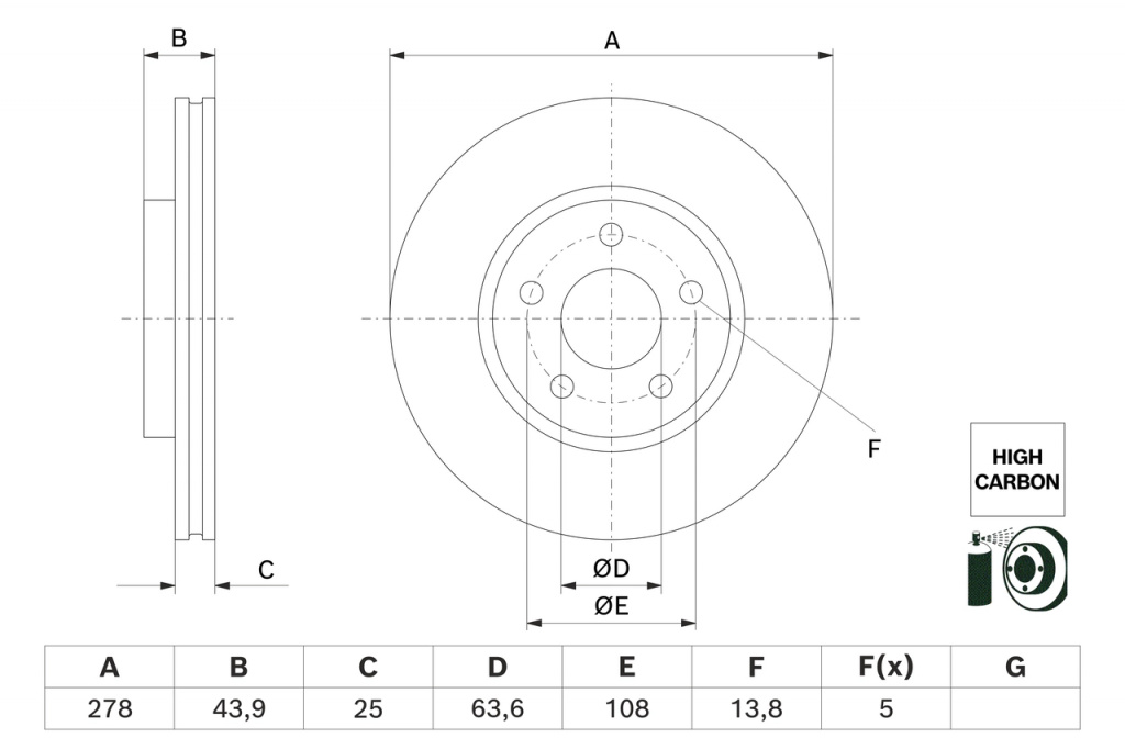 BOSCH Disc frana 0986479H66 pentru masina FORD AUSTRALIA PUMA (JK) 2020 2021 2022 2023 2024 2025
