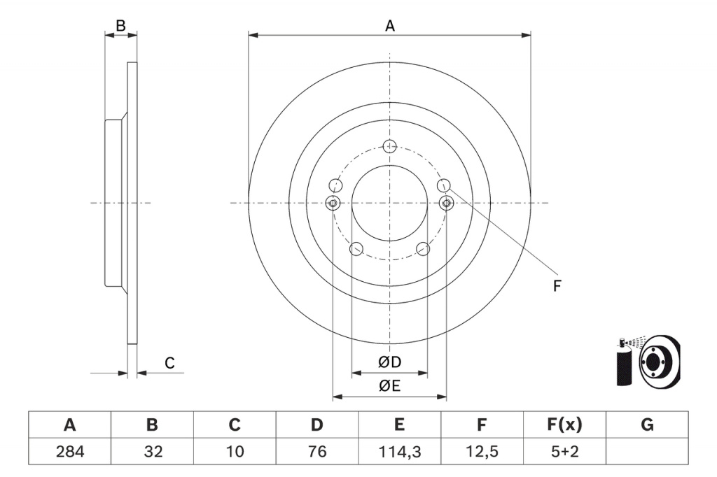 BOSCH Disc frana 0986479J22 se potriveste la HYUNDAI KONA (SX2) 2023 2024 2025