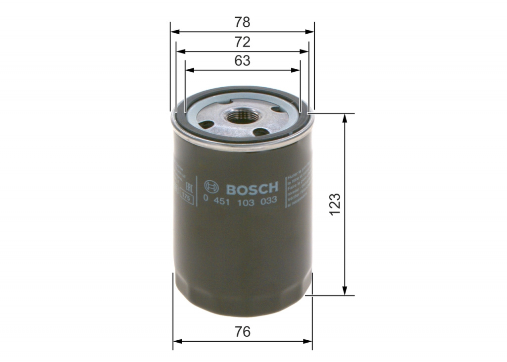 BOSCH Filtru ulei 0451103033 la VW TRANSPORTER T4 bus (70B, 70C, 7DB, 7DK, 70J, 70K, 7DC, 7DJ) 1990 1991 1992 1993 1994 1995 1996 1997 1998 1999 2000 2001 2002 2003