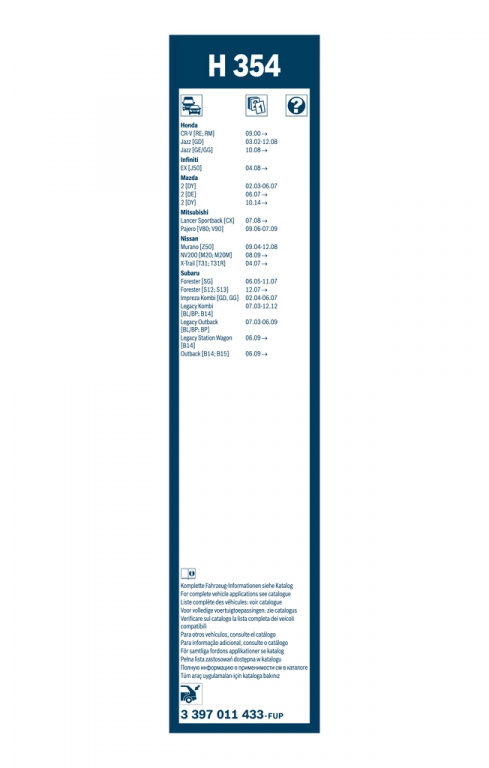 BOSCH lamela stergator 3397011433 compat