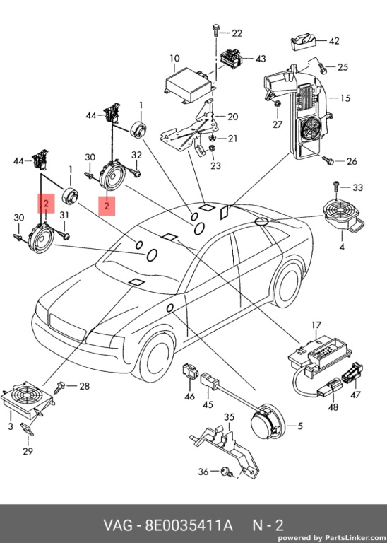 Boxa stanga spate Audi A8 D3 2006 ASB 8E