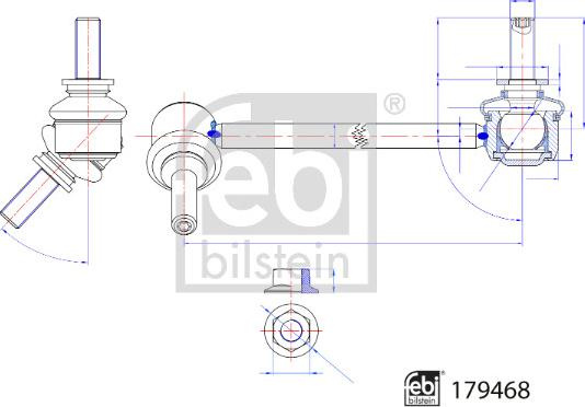 Brat-bieleta suspensie. stabilizator Stabilizer link front R 280mm TESLA MODEL 3 MODEL Y Electric 01.17- Febi Bilstein 179468