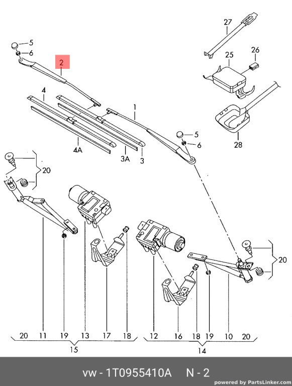 Brat stergator dreapta Volkswagen Touran (1T) Mono