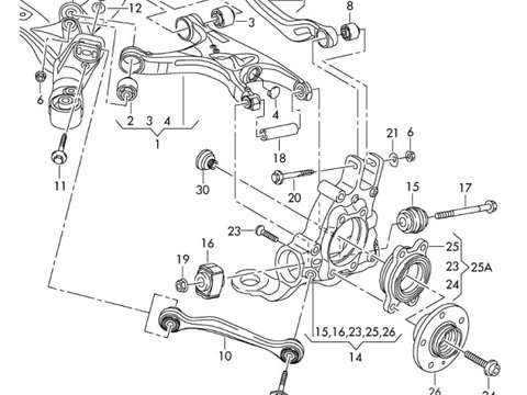 Brat suspensie fuzeta spate Audi A4 B8 2.0 TDI CAG Sedan 2009 OEM 8K0505323F