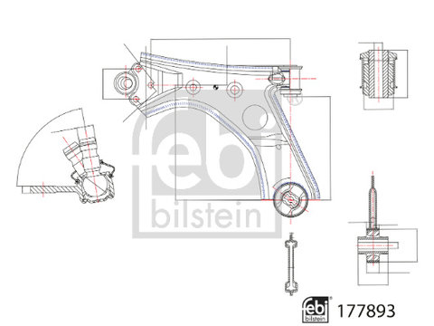 Brat suspensie roata 177893 FEBI BILSTEIN pentru Fiat Doblo