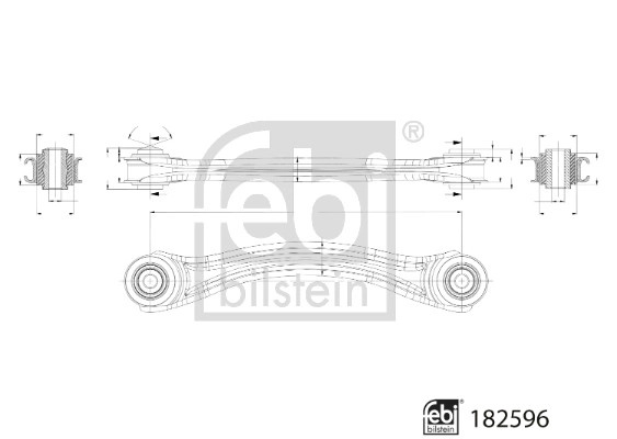 Brat, suspensie roata FEBI BILSTEIN montare Axa spate stanga 182596 pentru MERCEDES-BENZ SLC (R172) 2016 2017 2018 2019 2020 2021 2022 2023