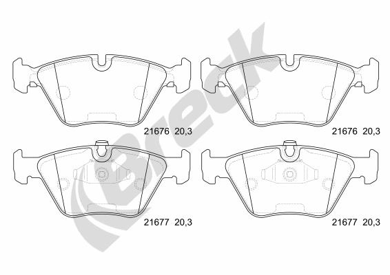 Break set placute frana,frana disc 216770070100 se potriveste la BMW 5 (E39) 1995 1996 1997 1998 1999 2000 2001 2002 2003