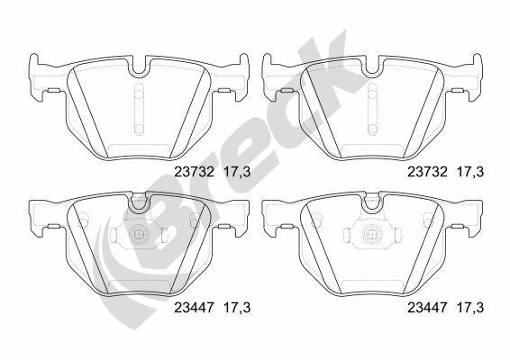 Break set placute frana,frana disc 234470055410 pentru masina BMW X5 (F15, F85) 2013 2014 2015 2016 2017 2018