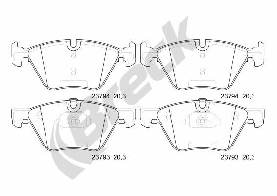 Break set placute frana,frana disc 237940070100 compatibil cu BMW 5 (E60) 2003 2004 2005 2006 2007 2008 2009 2010