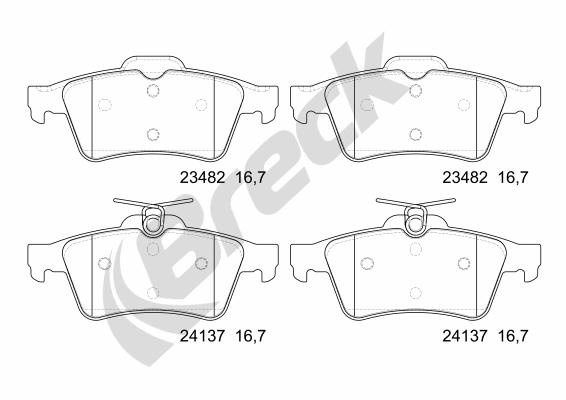 Break set placute frana,frana disc 241370070200 pentru masina MAZDA 5 (CR19) 2005 2006 2007 2008 2009 2010