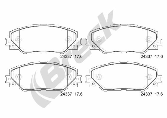 Break set placute frana,frana disc 243370070100 pentru TOYOTA AURIS combi (_E18_) 2013 2014 2015 2016 2017 2018