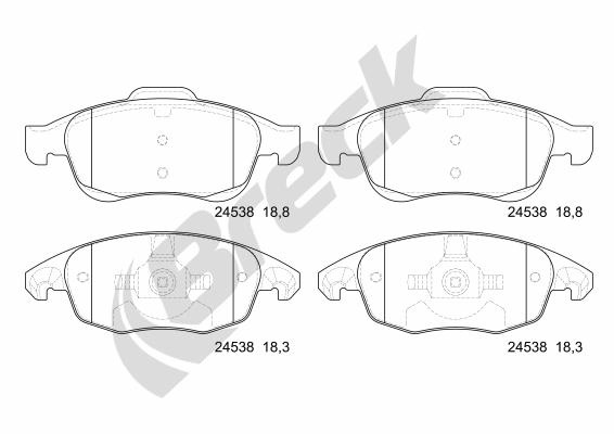 Break set placute frana,frana disc 245380070100 la CITROEN C4 II (NC_) 2009 2010 2011 2012 2013 2014 2015 2016 2017 2018 2019 2020