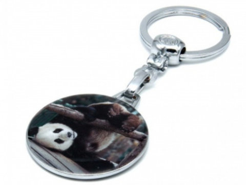 Breloc cheie din metal - multicolor model Urs Panda