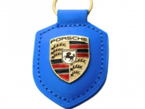 Breloc Premium piele compatibil Porsche albastru