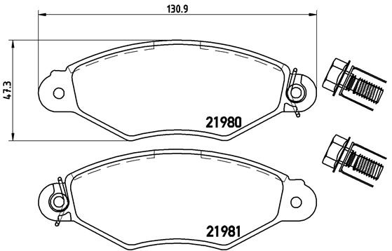 BREMBO set placute frana,frana disc P61098 compatibil cu RENAULT KANGOO (KC0/1_) 2002 2003 2004 2005 2006 2007