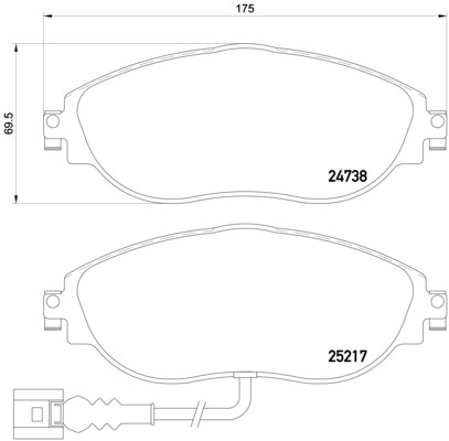 BREMBO set placute frana,frana disc P85131 model VW PASSAT CC B6 (357) 2008 2009 2010 2011 2012