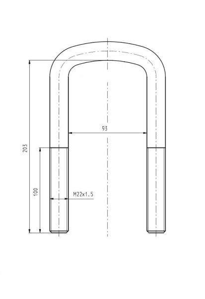 BRIDA ARC SCANIA M22x1, 5x93x203 - PRODUS NOU
